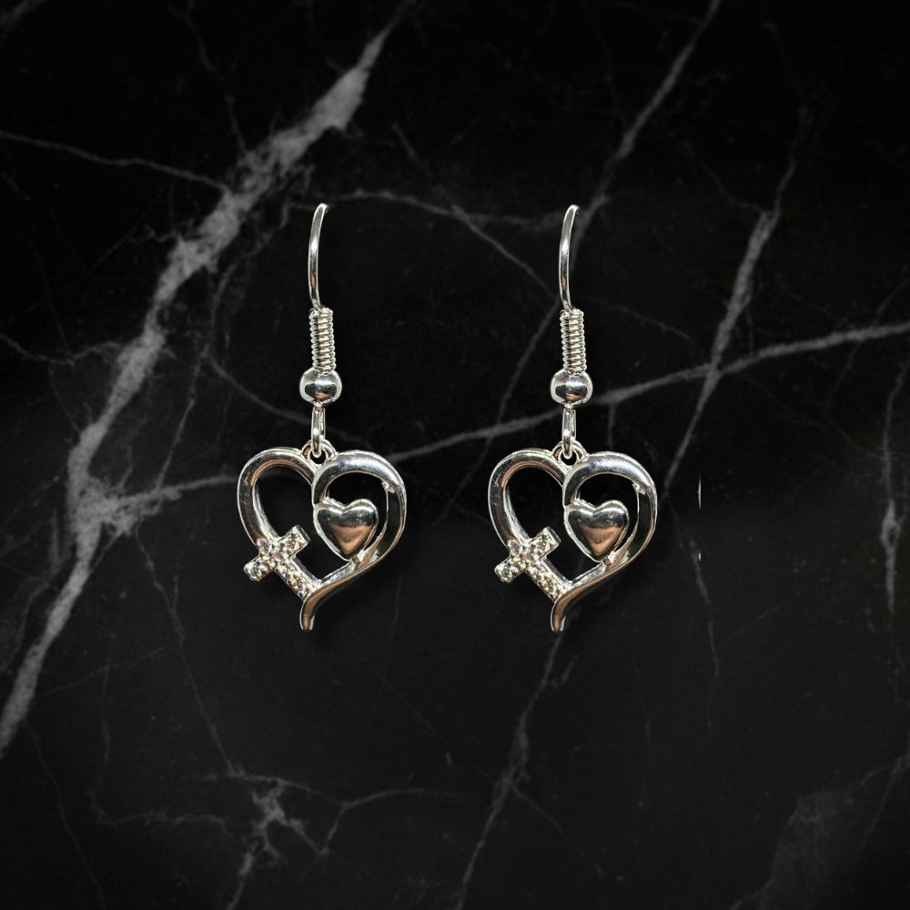 Conjunto Corazón Plata 925 | Aros, Collar, Pulsera